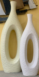 Vaso ceramica vaniglia Ogiva alto