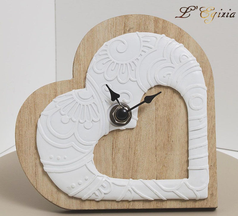 Bomboniera matrimonio claraluna 2021 orologio cuore in legno cod. 21005