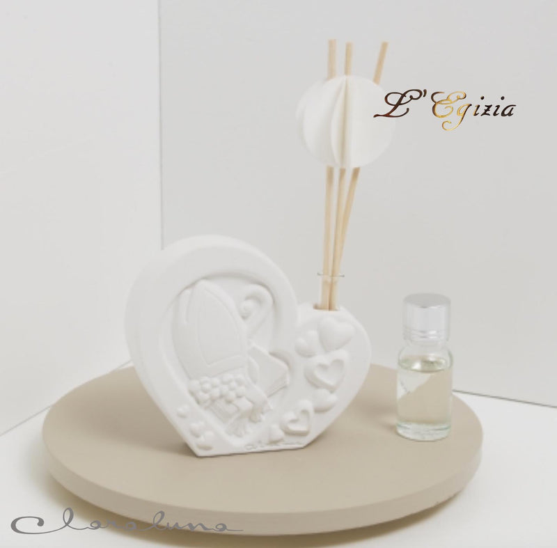 Bomboniera cresima profumatore cuore in gesso Cod.: 21368 freeshipping - L'Egizia