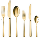 Sambonet Servizio 36 pz monoblocco acciaio inox pvd oro Linear - L'Egizia