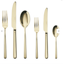 Sambonet Servizio 36 pz monoblocco acciaio inox pvd champagne Linear - L'Egizia