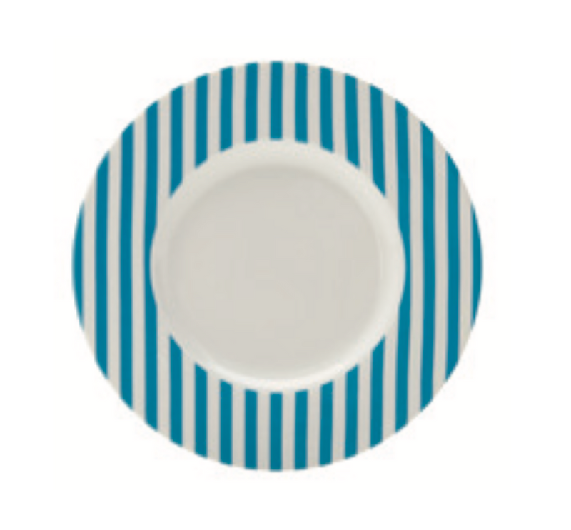 Piatto dessert Stripe Turquoise - L'Egizia