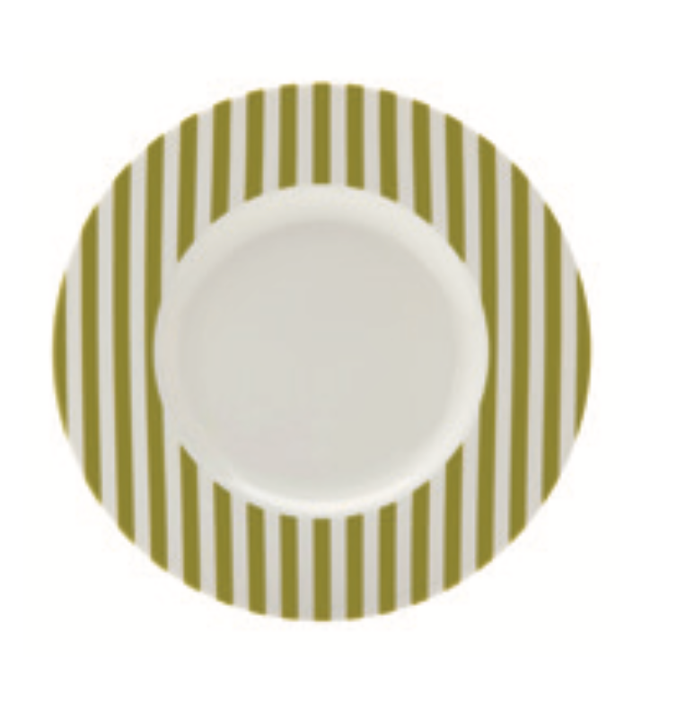 Piatto dessert Stripe Olive - L'Egizia