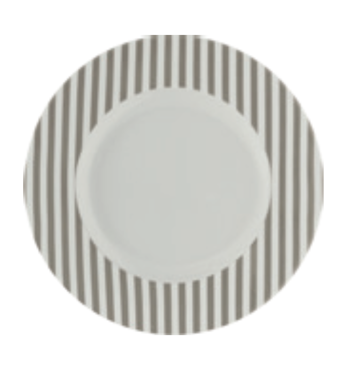 Piatto pane Ø 17 cm Stripes Taupe set 6 pezzi - L'Egizia