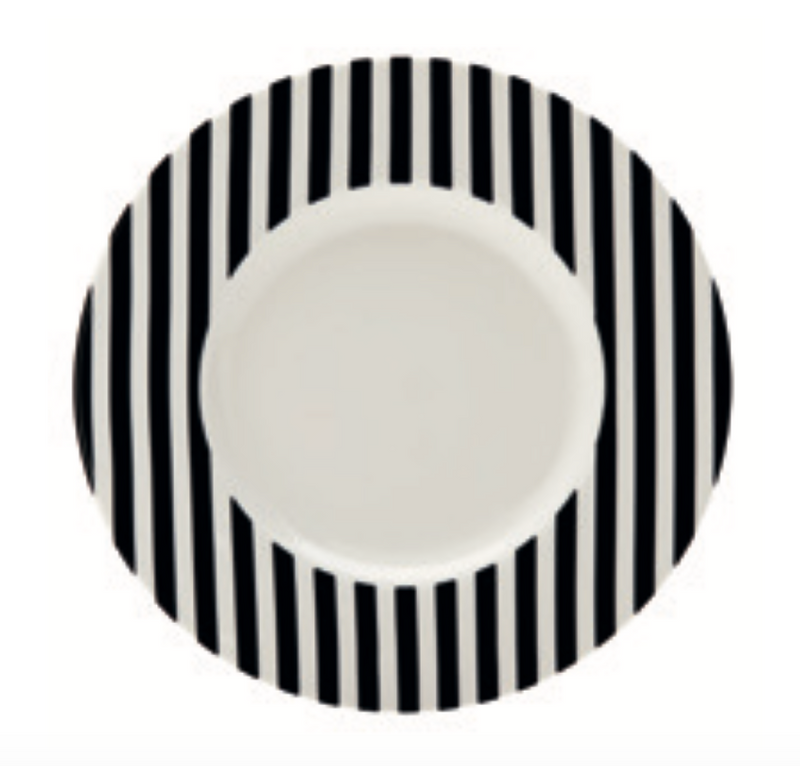 Piatto pane Ø 17 cm Stripes Black set 6 pezzi - L'Egizia