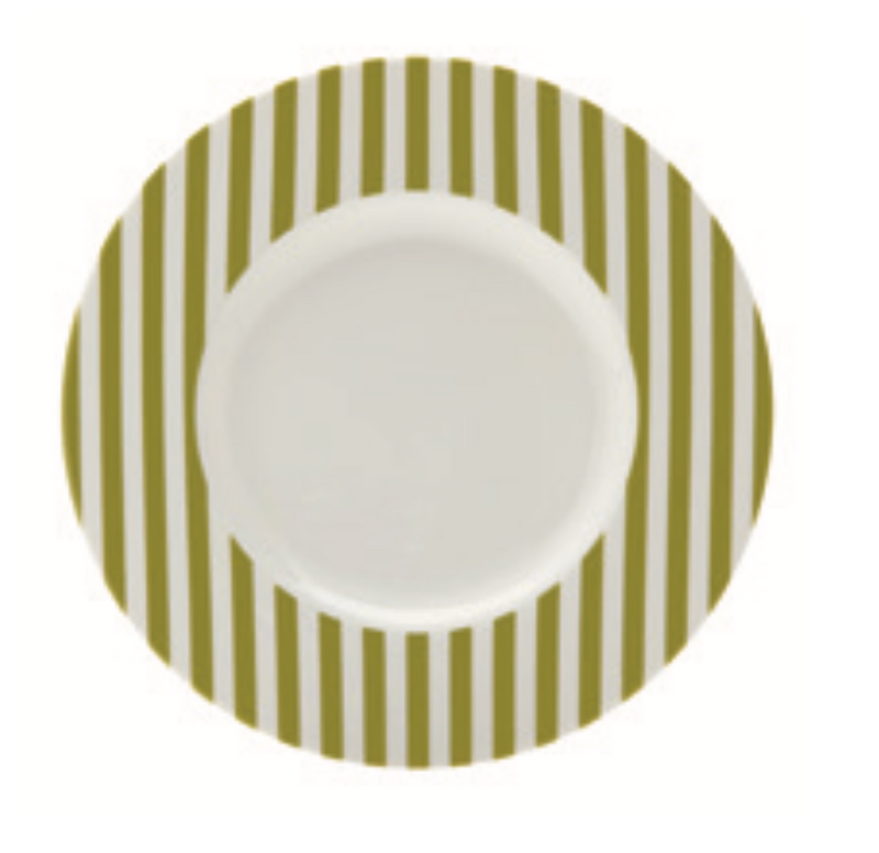 Piatto pane Ø 17 cm Stripes Olive set 6 pezzi - L'Egizia