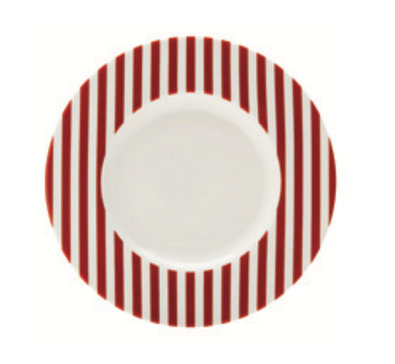 Piatto pane Ø 17 cm Stripes Red set 6 pezzi - L'Egizia