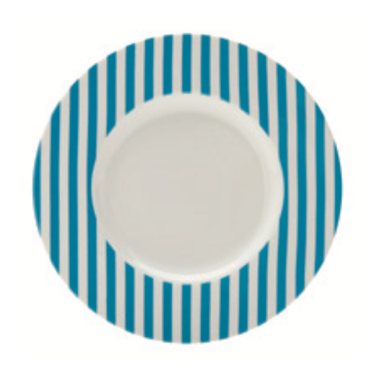 Piatto pane Ø 17 cm Stripes Turchese set 6 pezzi - L'Egizia