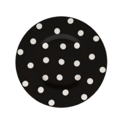 Piatto dessert Ø 23 cm Dots Black - L'Egizia