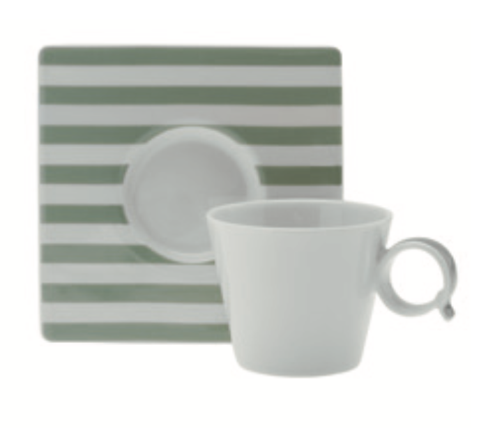 Tazza Moka Con Piattino Line Sage 6 pezzi - L'Egizia