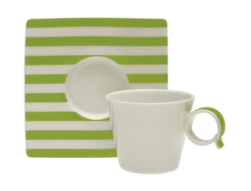 Tazza Moka Con Piattino Line Olive 6 pezzi - L'Egizia