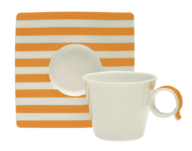 Tazza Moka Con Piattino Line Orange6 pezzi - L'Egizia