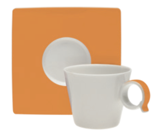 Tazza Moka Con Piattino Bandy Orange 6 pezzi - L'Egizia