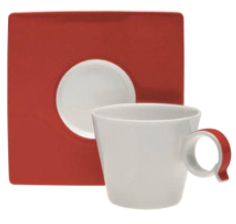 Tazza Moka Con Piattino Bandy Red 6 pezzi - L'Egizia