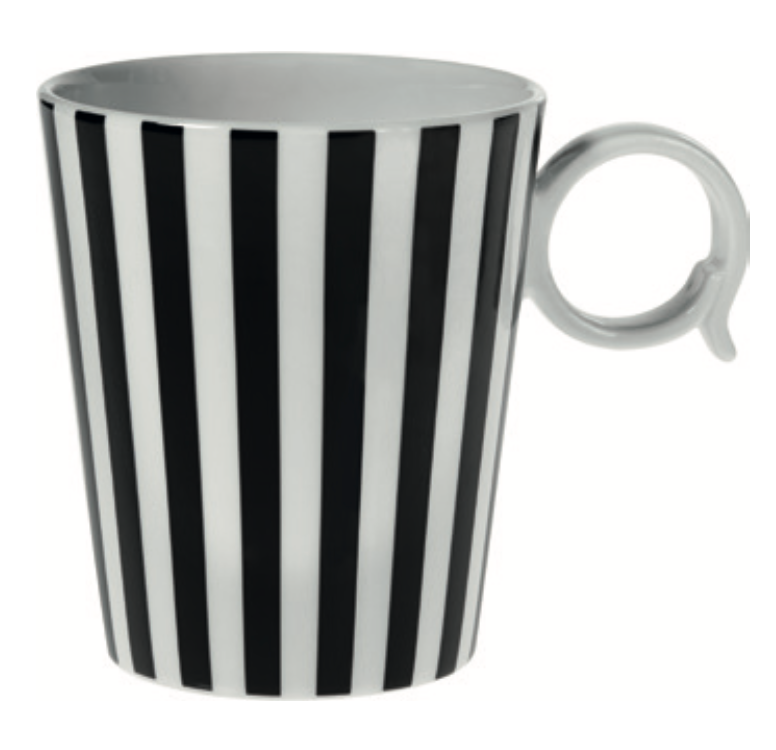 set 4 tazze Mug Stripes Black - L'Egizia