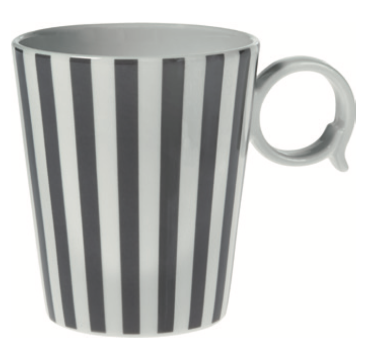 set 4 tazze Mug Stripes Grey GB - L'Egizia