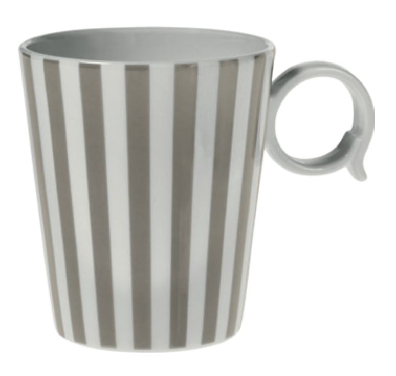 set 4 tazze Mug Stripes Taupe GB - L'Egizia