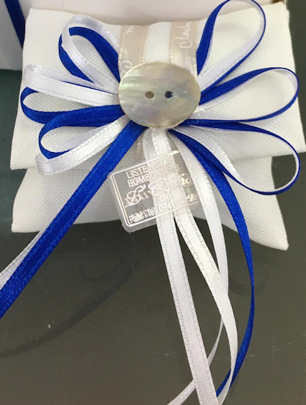 Bomboniera matrimonio Claraluna  Faro-Led con  fine porcellana bianca e blu smaltata, linea Mare art. 20261 freeshipping - L'Egizia