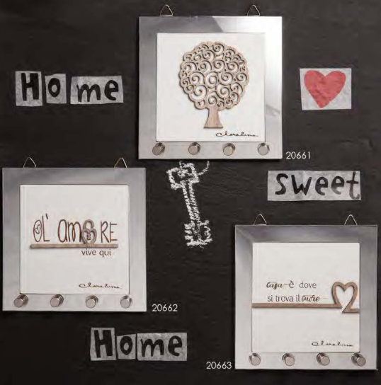 Bomboniera matrimonio Claraluna  Quadro Appendi Chiavi Scritta L'Amore vive qui, Linea Sweet Home, art. 20662 freeshipping - L'Egizia