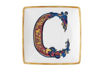 Bomboniera Rosenthal Versace Holiday Alphabet lettera C coppetta quadrata piana cm. 12 freeshipping - L'Egizia