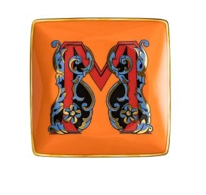 Bomboniera Rosenthal Versace Holiday Alphabet lettera M coppetta quadrata piana cm. 12 freeshipping - L'Egizia