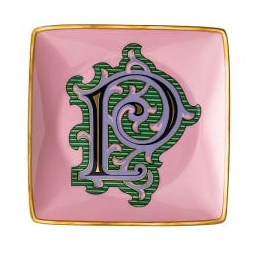 Bomboniera Rosenthal Versace Holiday Alphabet lettera P coppetta quadrata piana cm. 12 freeshipping - L'Egizia