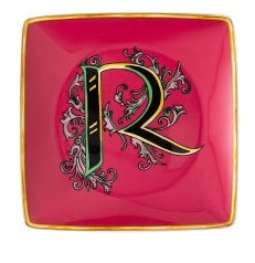 Bomboniera  Rosenthal Versace Holiday Alphabet lettera R coppetta quadrata piana cm. 12 freeshipping - L'Egizia