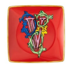 Bomboniera  Rosenthal Versace Holiday Alphabet lettera V coppetta quadrata piana cm. 12 freeshipping - L'Egizia