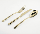 Sambonet Servizio 24 pz monoblocco in acciaio inox pvd -champagne- Linear - L'Egizia