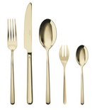 Sambonet Servizio 30 pz monoblocco acciaio inox pvd champagne Linear - L'Egizia