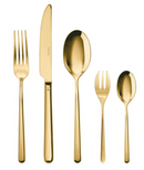 Sambonet Servizio 30 pz monoblocco acciaio inox pvd oro Linear - L'Egizia