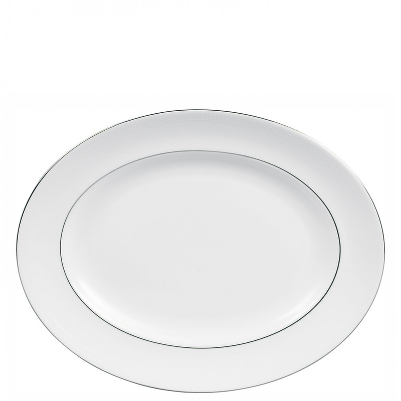 Vera Wang Blanc Sur Blanc Oval Dish 35cm - L'Egizia