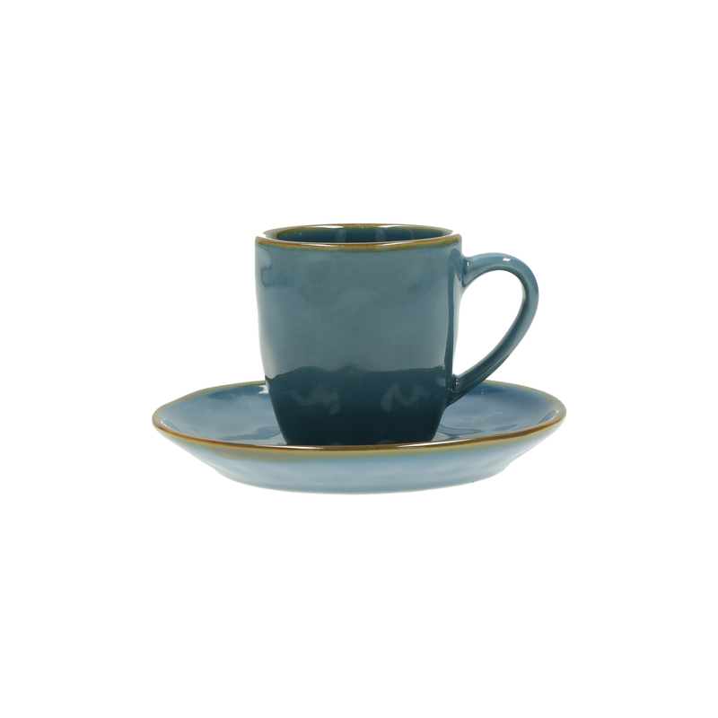 CONCERTO BLU AVIO set 6 pezzi  Tazza Caffè con Piattino 90 cc - L'Egizia