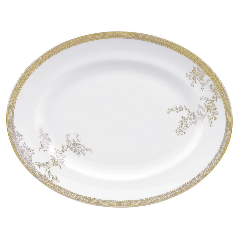 Vera Wang Lace Gold Oval Dish 35cm  (temporary out of stock) - L'Egizia